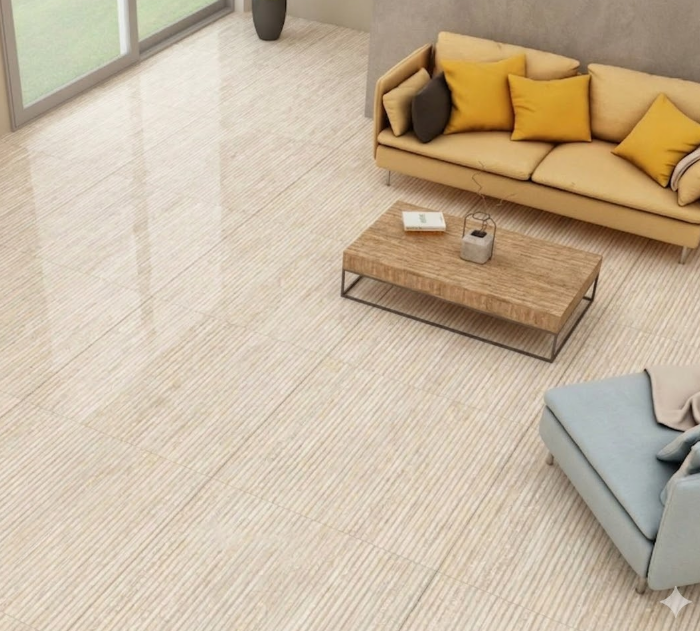 traverino beige fluted liner
